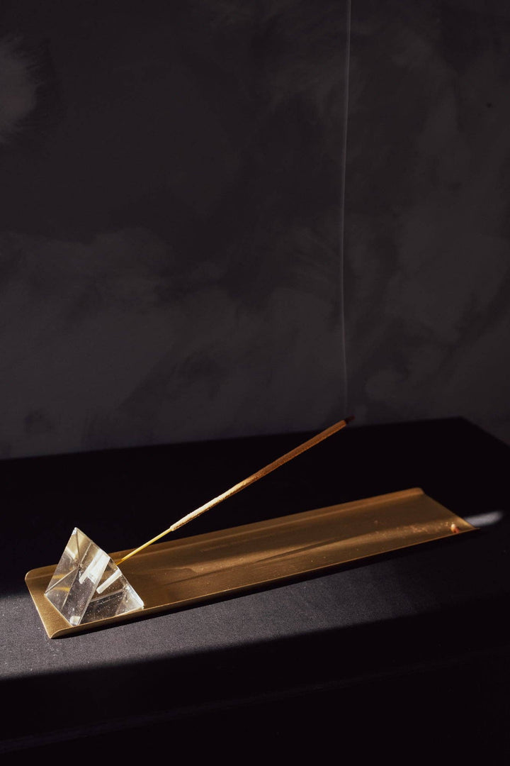 Prism Incense Holder with Brass Tray