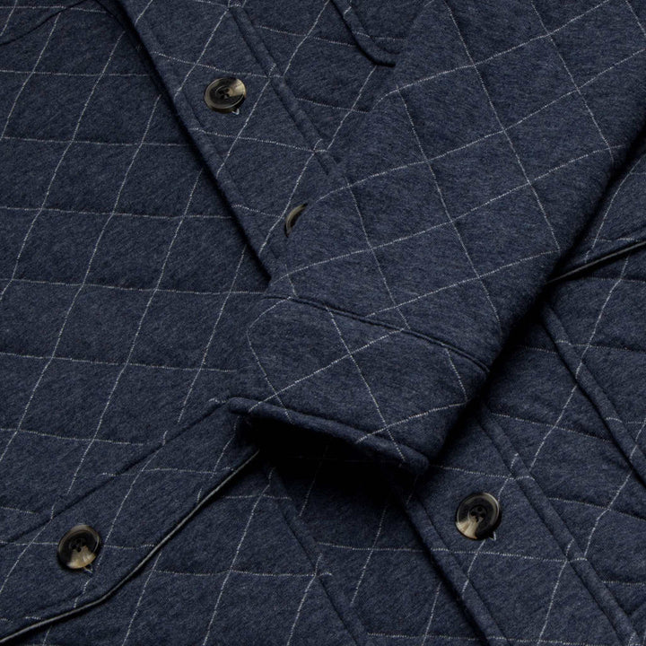 Austin Quilted Shawl Cardigan | Navy Heather