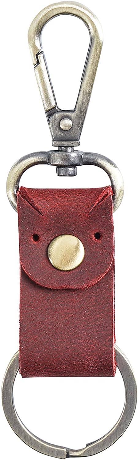 Genuine Leather Keychain | Red
