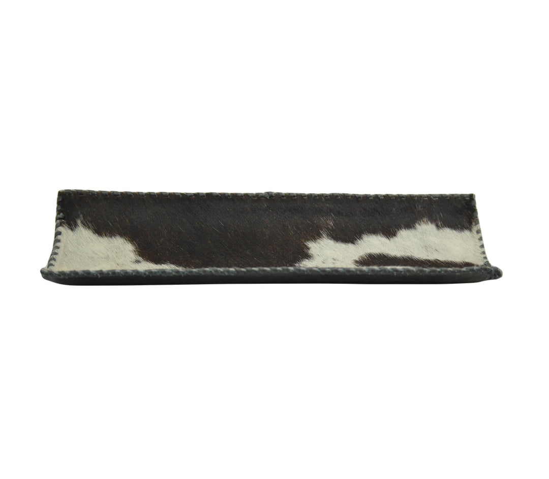 Curved Cowhide Hairon Leather Tray