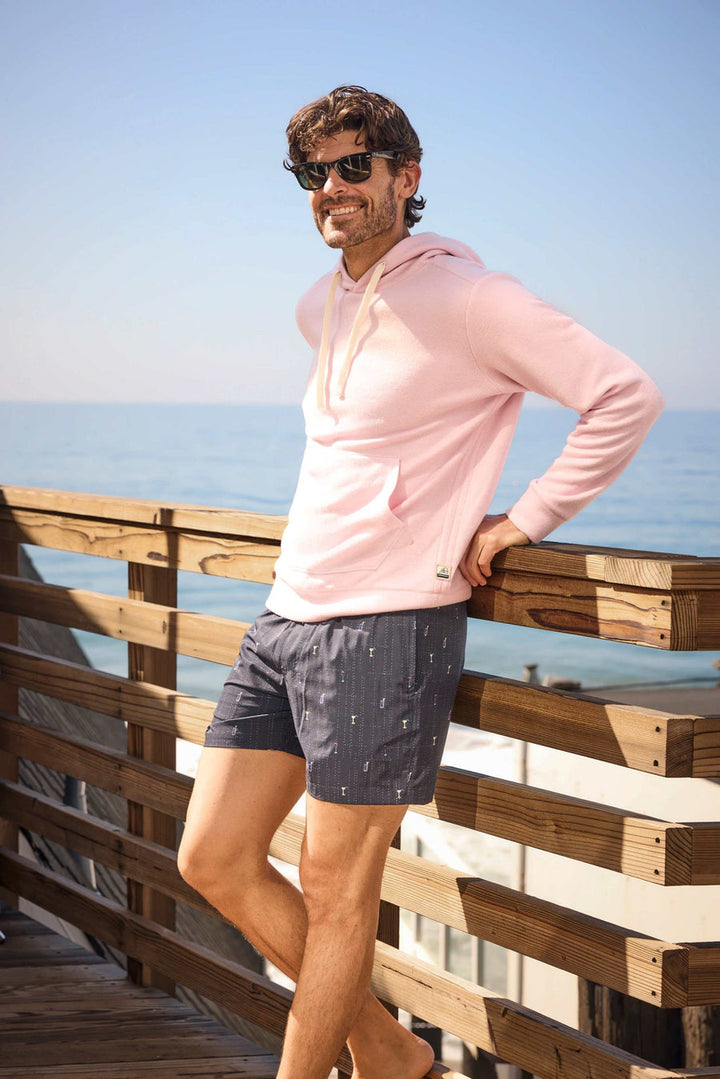 Justin Lux Cashmist Popover Hoodie | Pink Heather