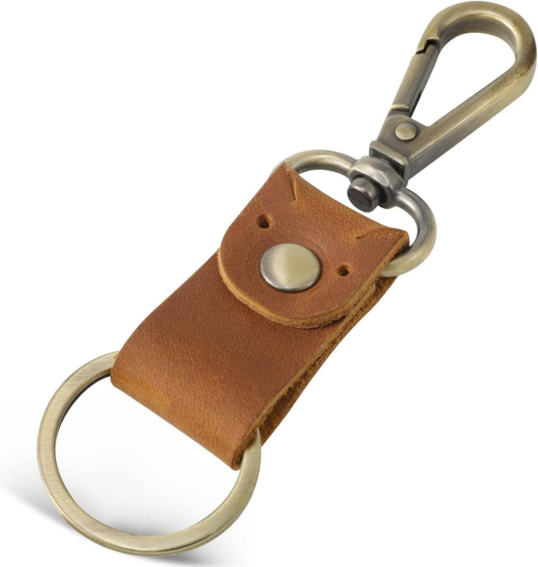 Genuine Leather Keychain | Light Brown