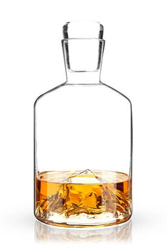 Pacific Northwest Mountain Themed Crystal Liquor Decanter