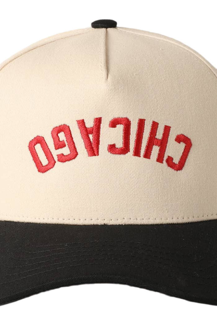 CHICAGO - Upside Down Baseball Cap (Red/Black)