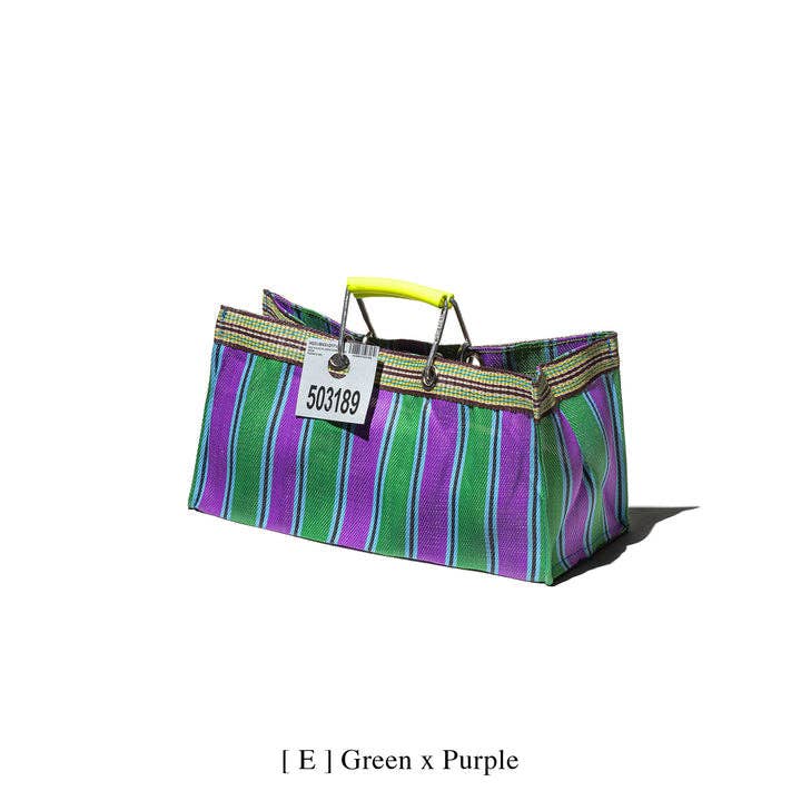 Recycled Plastic Stripe Bag - Wide