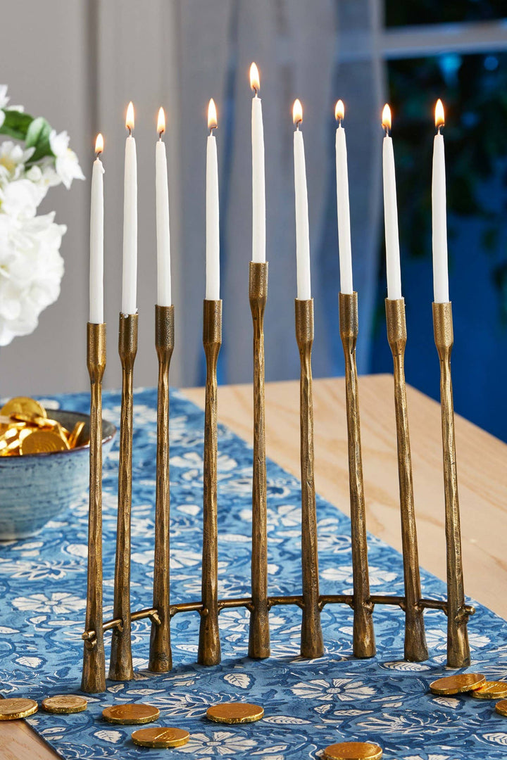 Antique Brass Curved Menorah