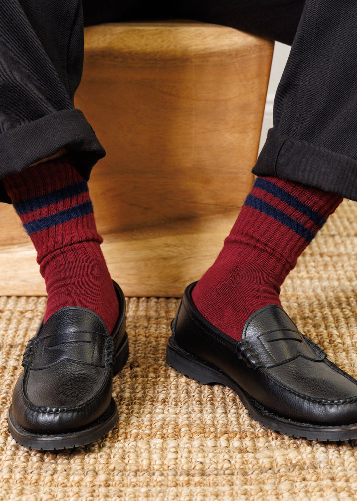 Retro Double Stripe | Burgundy