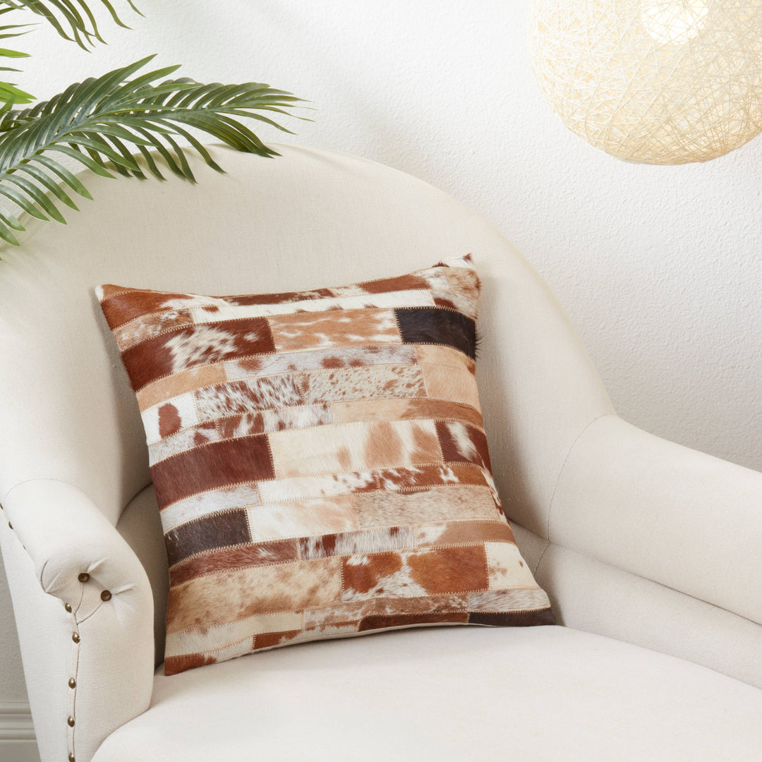 Leather Hide Design Throw Pillow
