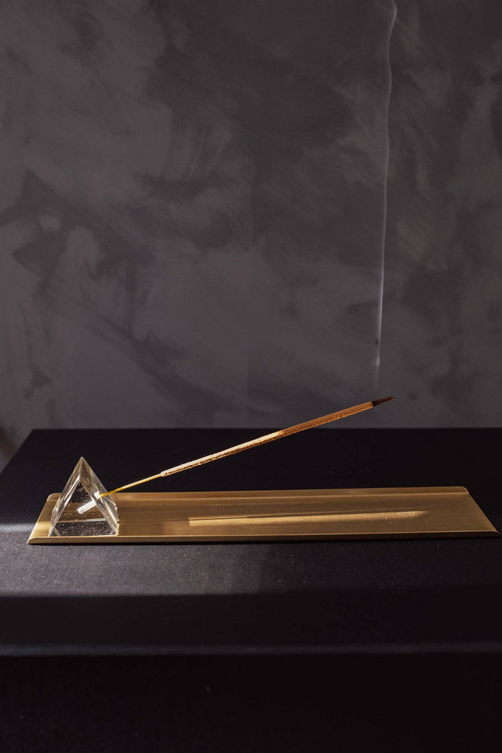 Prism Incense Holder with Brass Tray