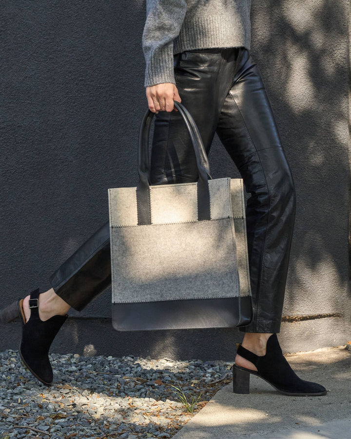 Jaunt Merino Wool Tote | Granite, Heather White & Black