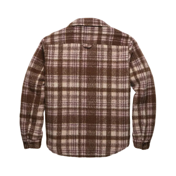 Skip Quilted Plush Plaid Shirt Jacket | Brown