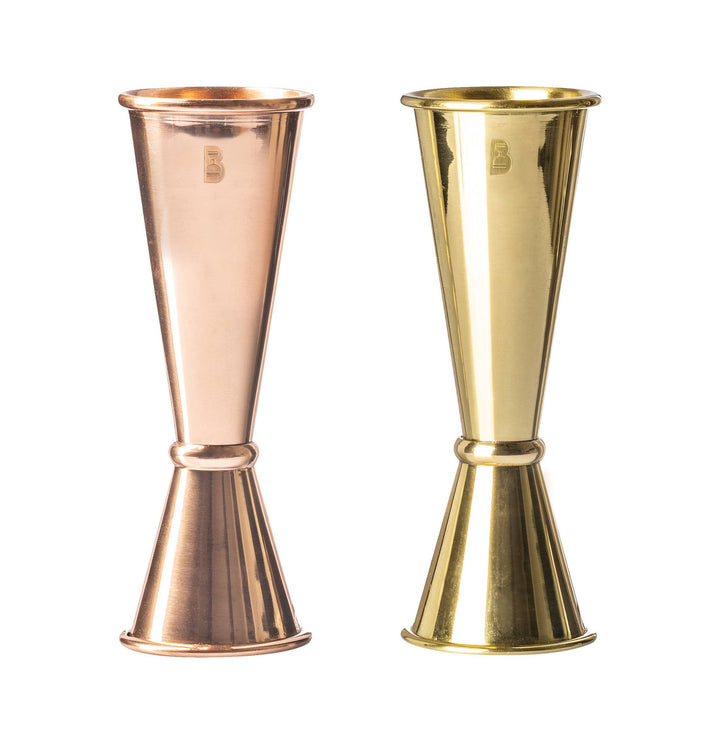Real Copper and Brass Japanese Cocktail Jiggers