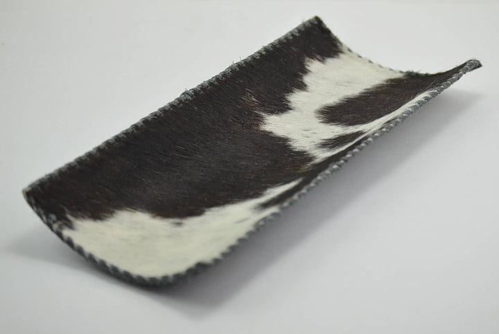 Curved Cowhide Hairon Leather Tray