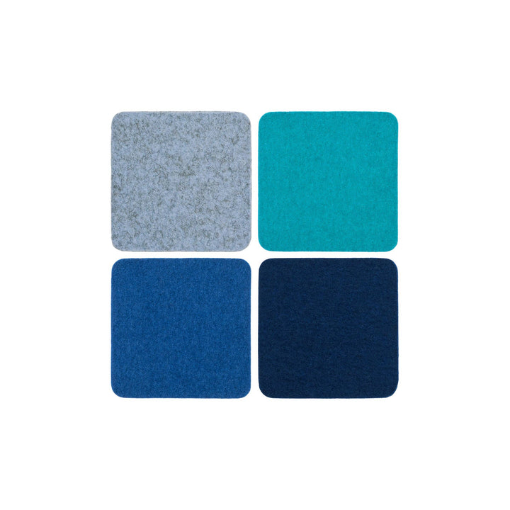 Bierfilzl Merino Wool Felt Square Coaster Multi 4 Pack