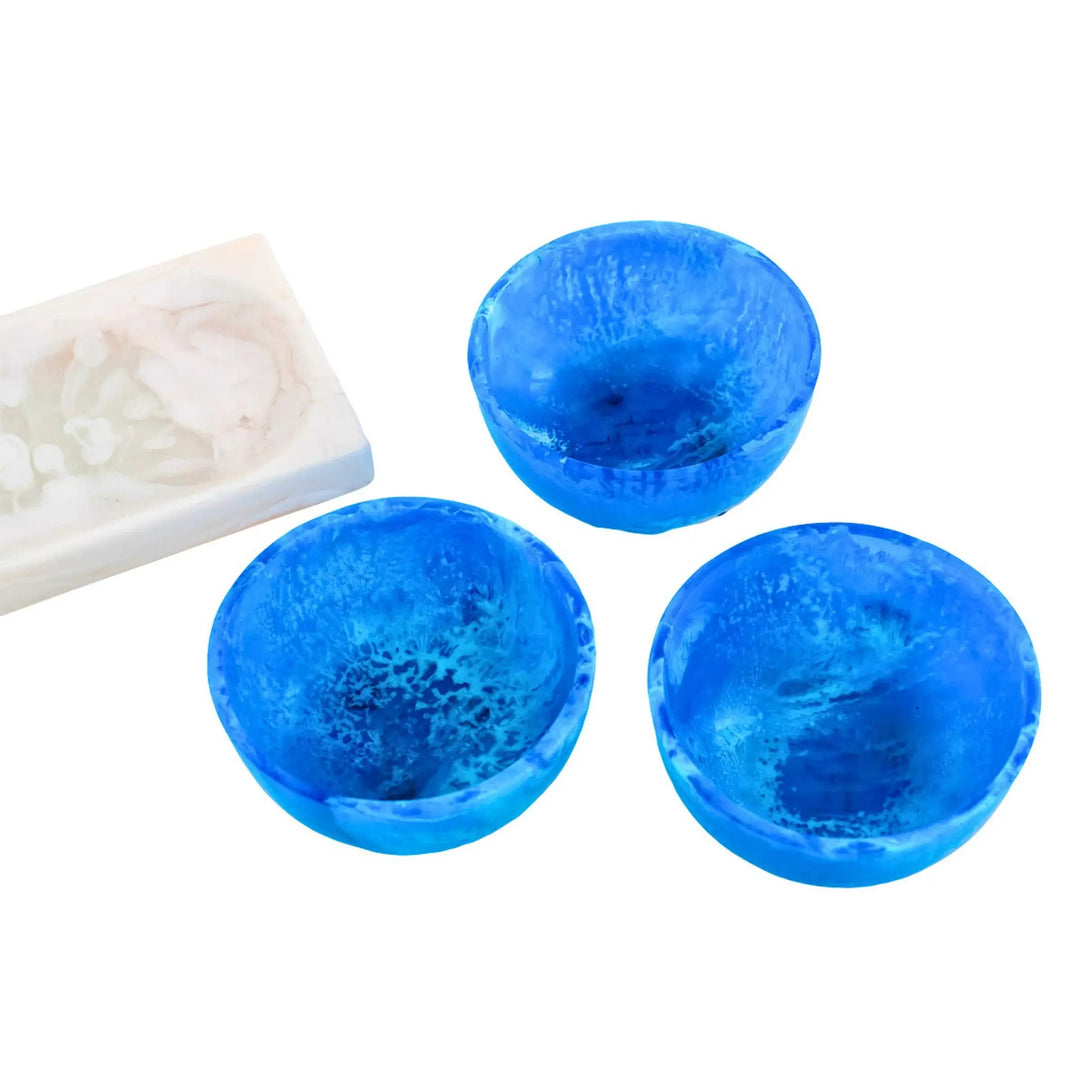 Lucente Blue Resin Serving Tray & Appetizer Bowls