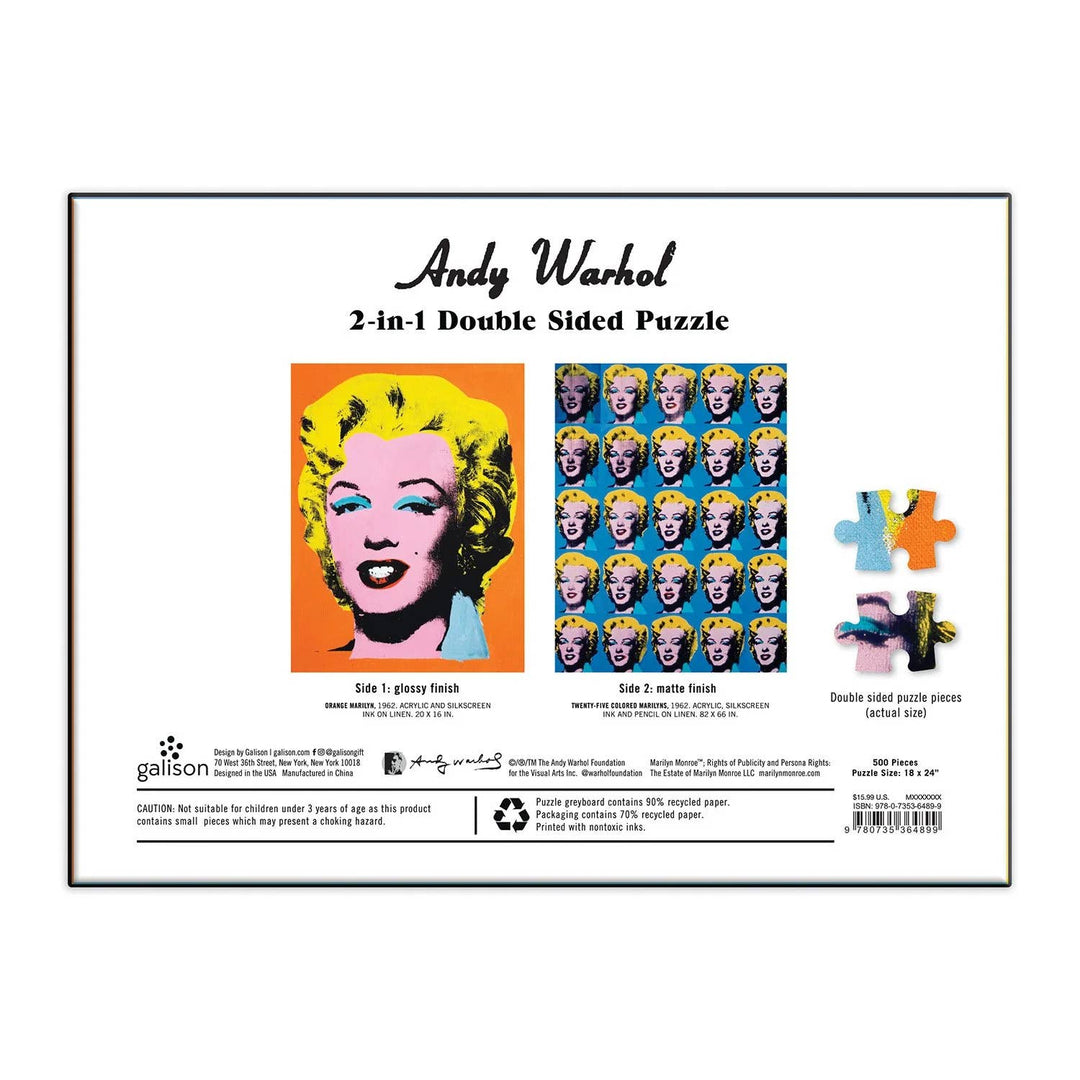 Andy Warhol: Marilyn 500 Piece Double-Sided Puzzle