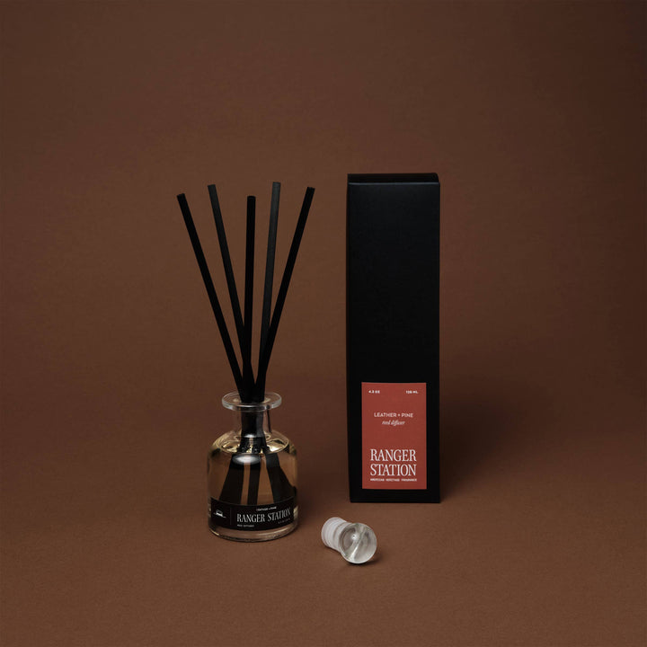 Leather + Pine Reed Diffuser