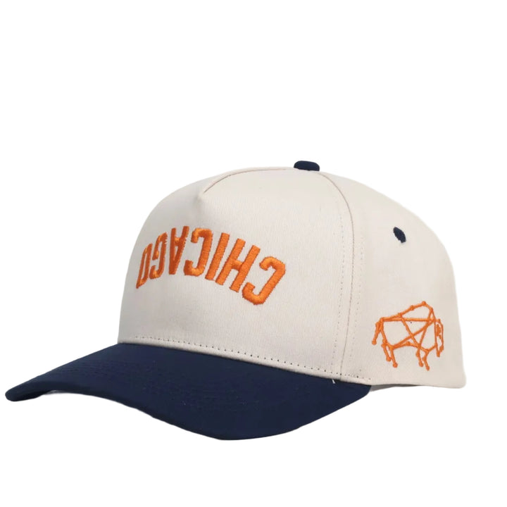 Upside Down CHICAGO Hat | Orange & Blue