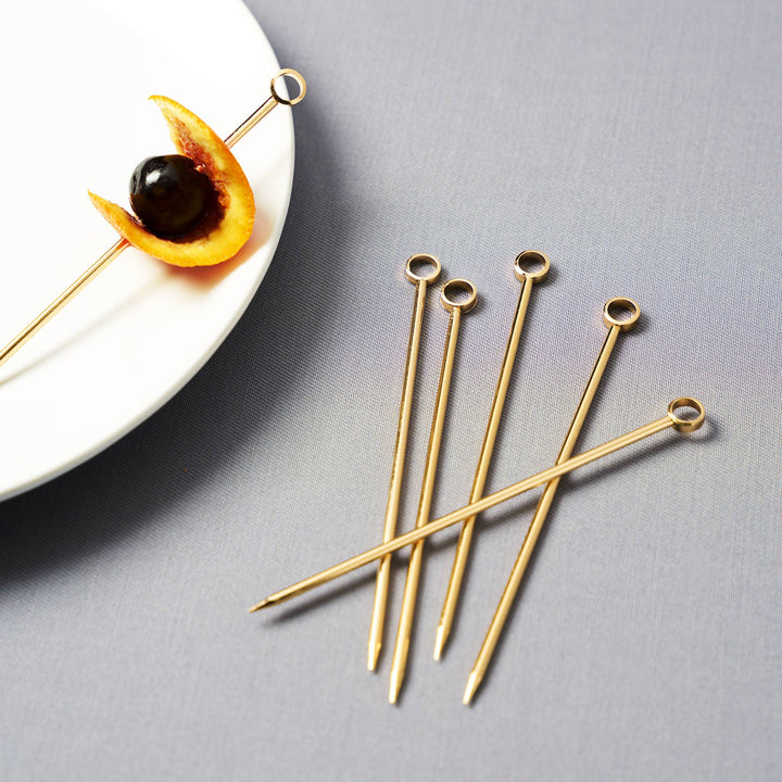 Belmont™ Reusable Gold-Plated Cocktail Picks - Set of 6