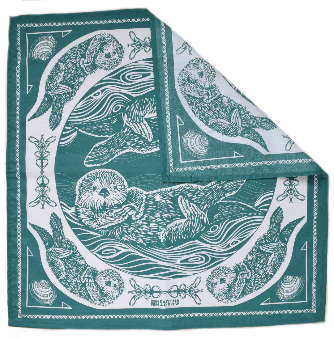 Otter Bandana - 100% Cotton - Nautical Print - Hanky Ascot