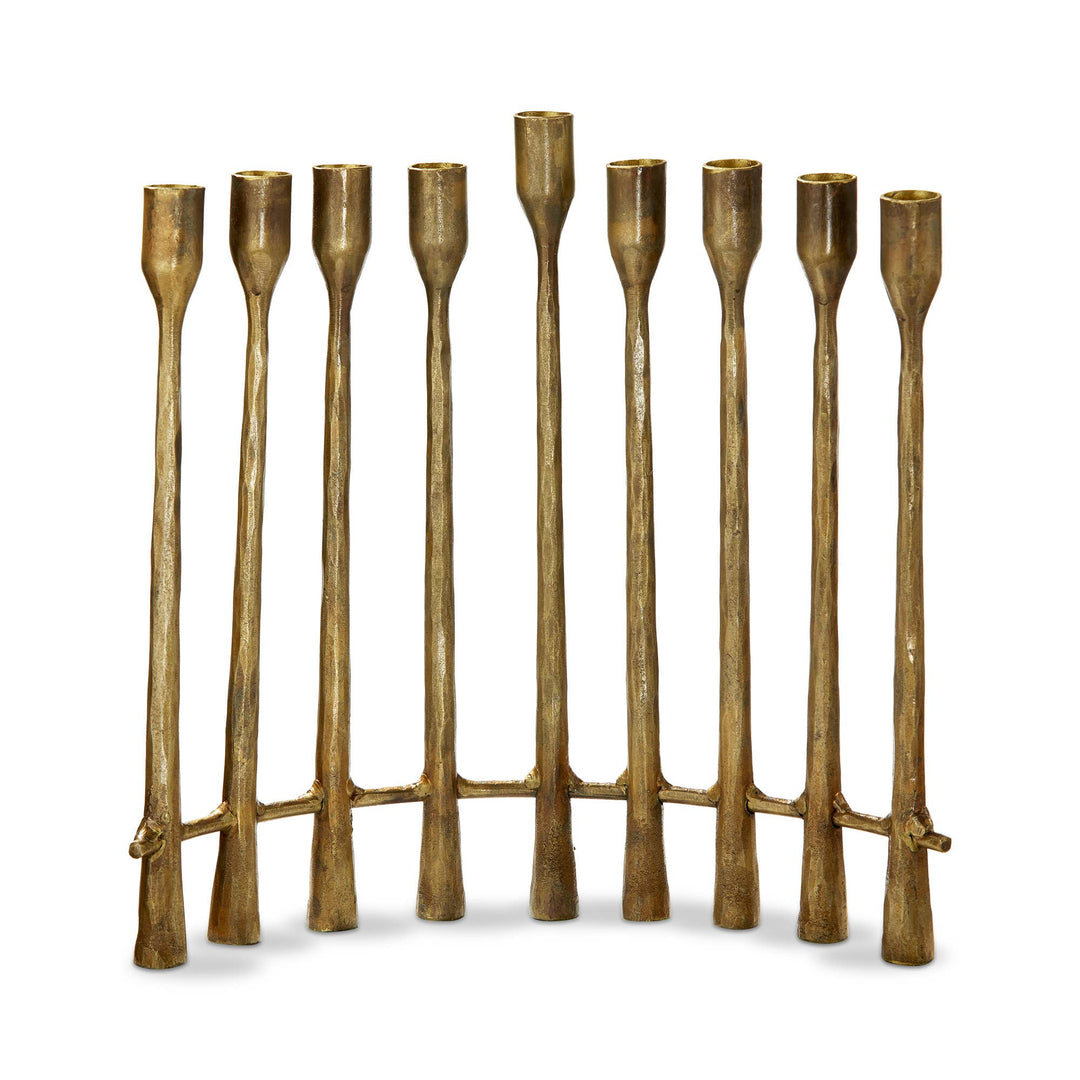 Antique Brass Curved Menorah