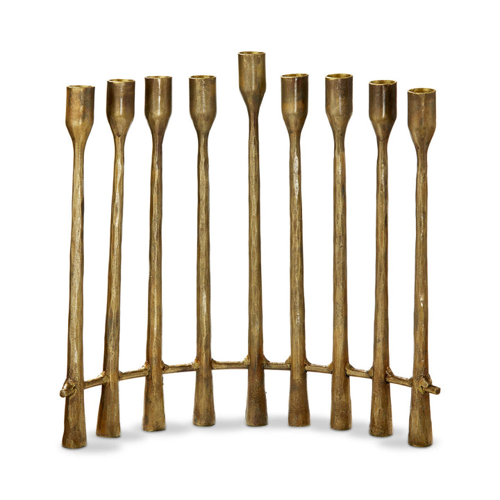 Antique Brass Curved Menorah
