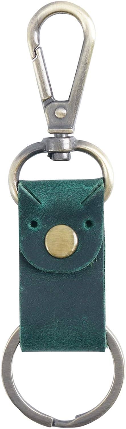 Genuine Leather Keychain | Green