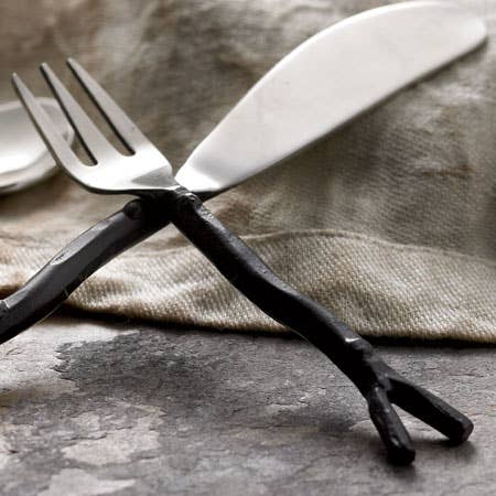 4.5" Steel Black Cocktail Fork