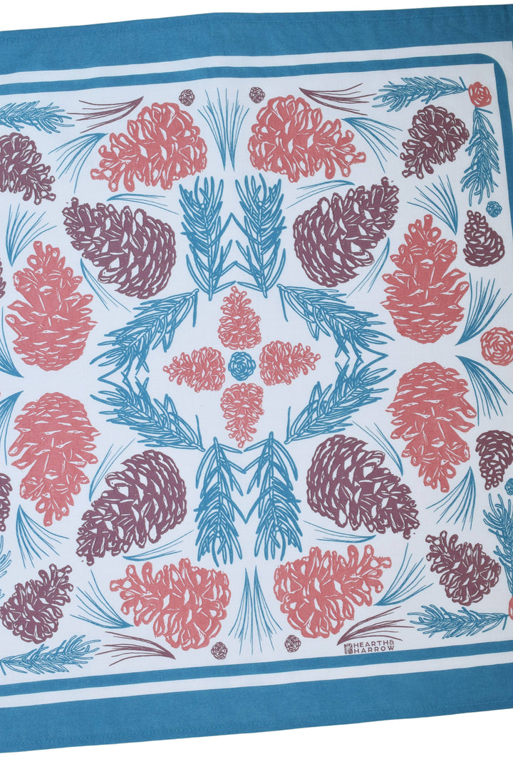 Pine Cone Bandana | Blue/Green