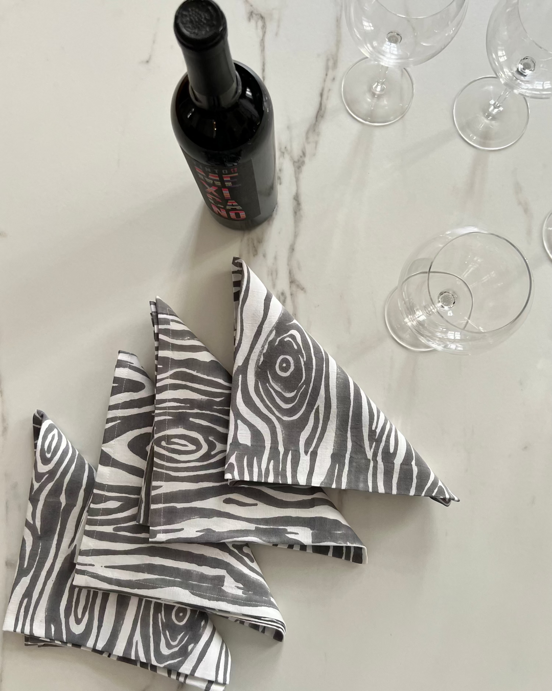 Faux Bois Organic Cotton Linen Napkins