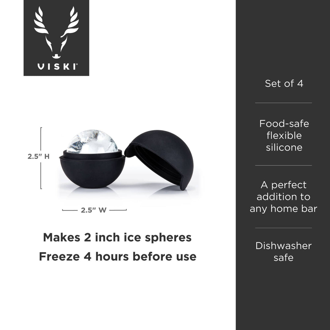 Silicone Ice Ball Molds, Set of 4