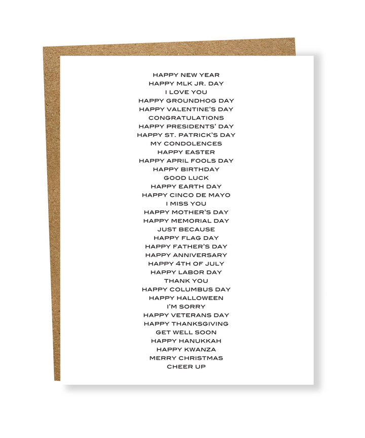 All Purpose Card