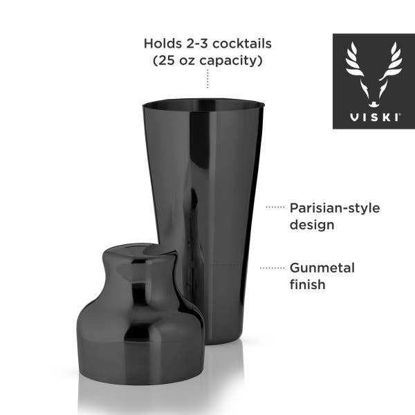 Warren™ Black Gunmetal-Polished Parisian Cocktail Shaker