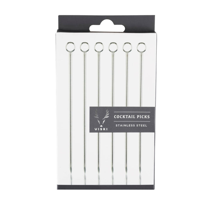 Harrison Reusable Stainless Steel Cocktail Picks - Set of 6