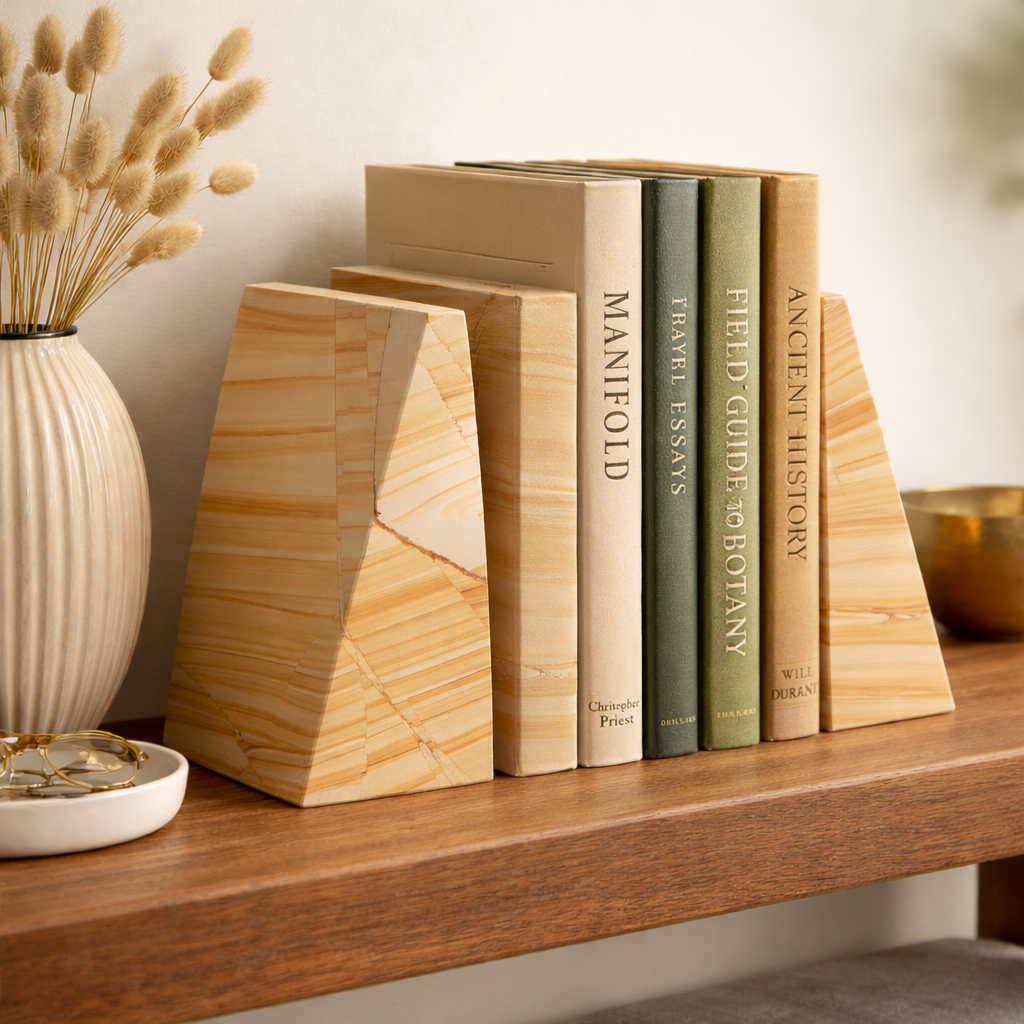 Fraser Natural Marble Wedge Bookend