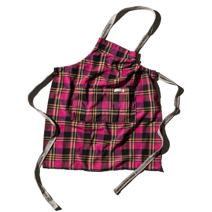 Recycle Cotton Check Apron -Pink