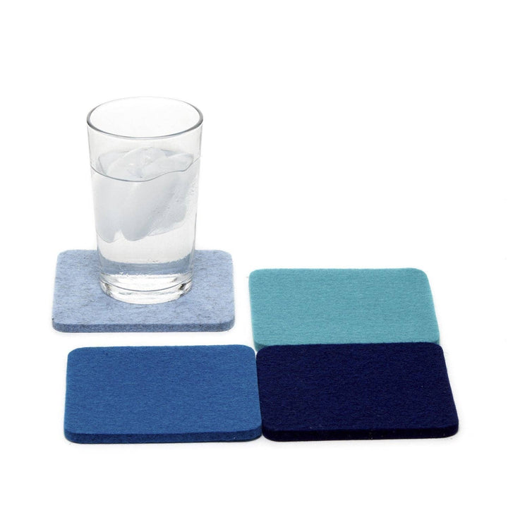 Bierfilzl Merino Wool Felt Square Coaster Multi 4 Pack
