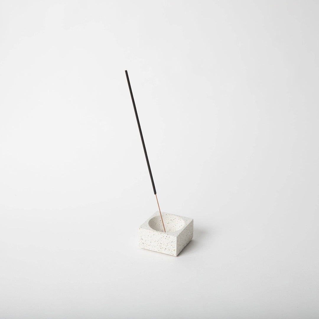 Square Incense Holder | White Terrazzo