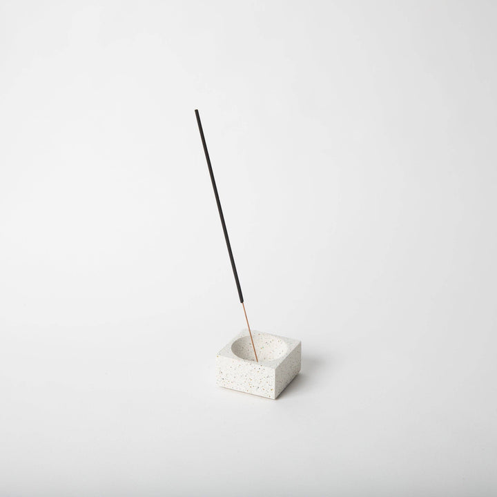 Square Incense Holder | White Terrazzo