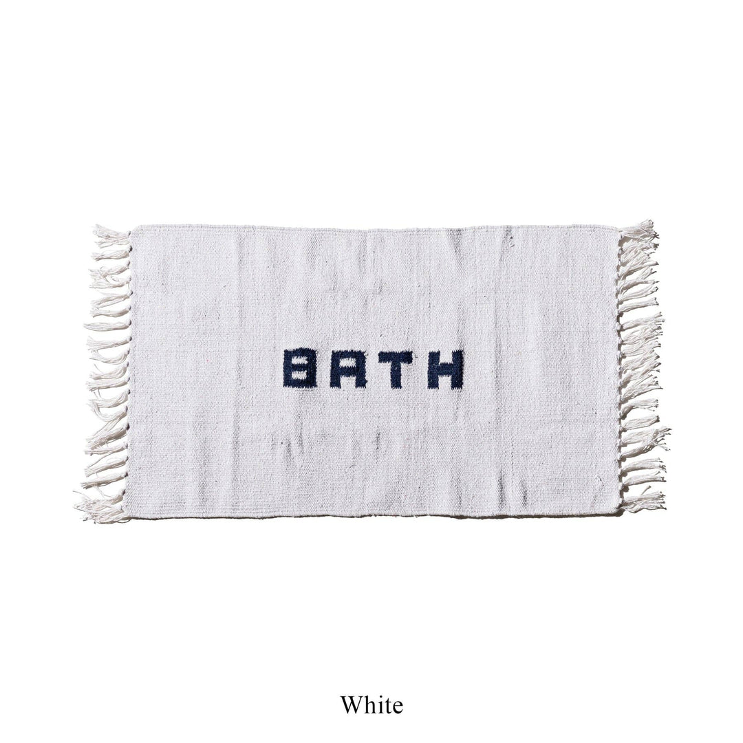 Handloomed Recycle Yarn Bath Mat | White