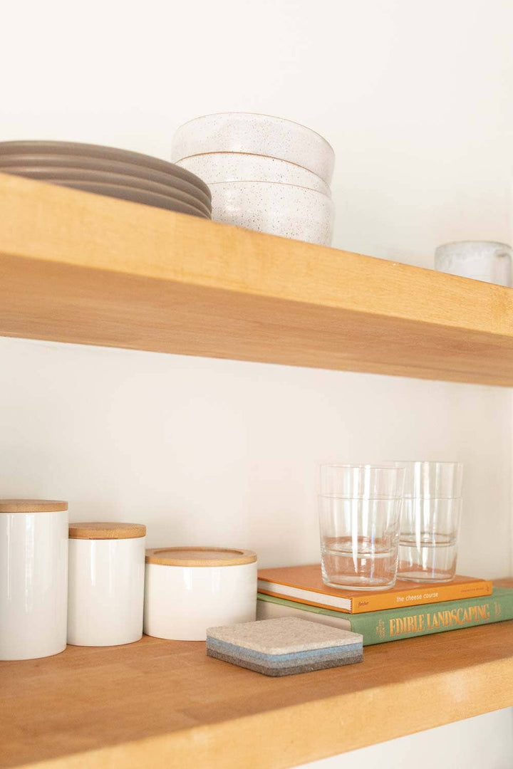 Merino Wool Felt Square Coasters | Cobblestone