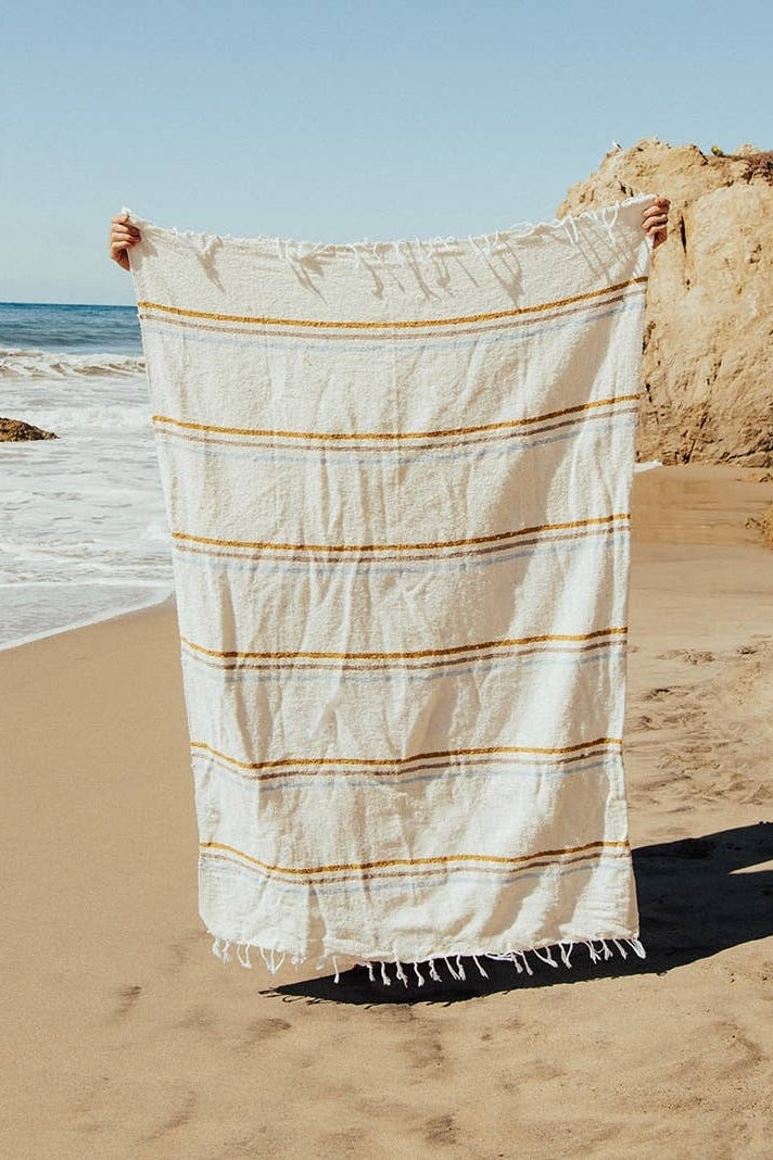 Sunday - RECYCLED THROW BLANKET - Summer Beach Throw