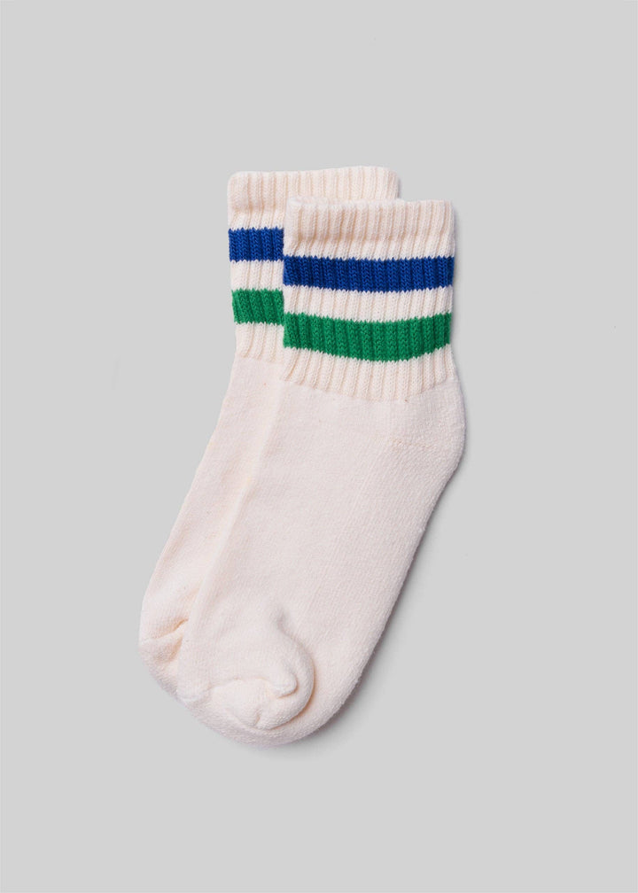 Retro Stripe Quarter Crew | Royal/Red