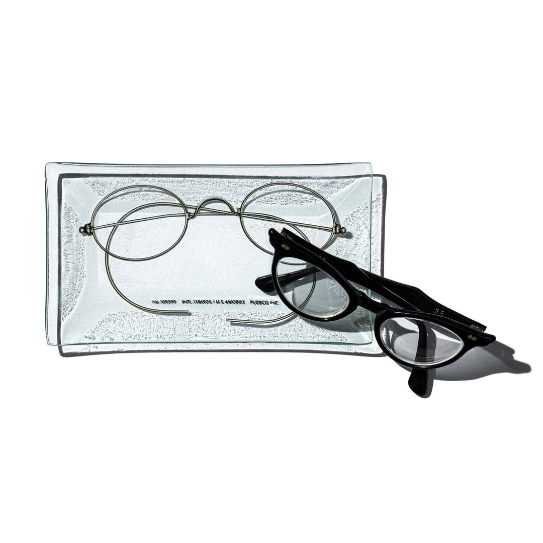 Glasses Skeleton Printed Glass Tray