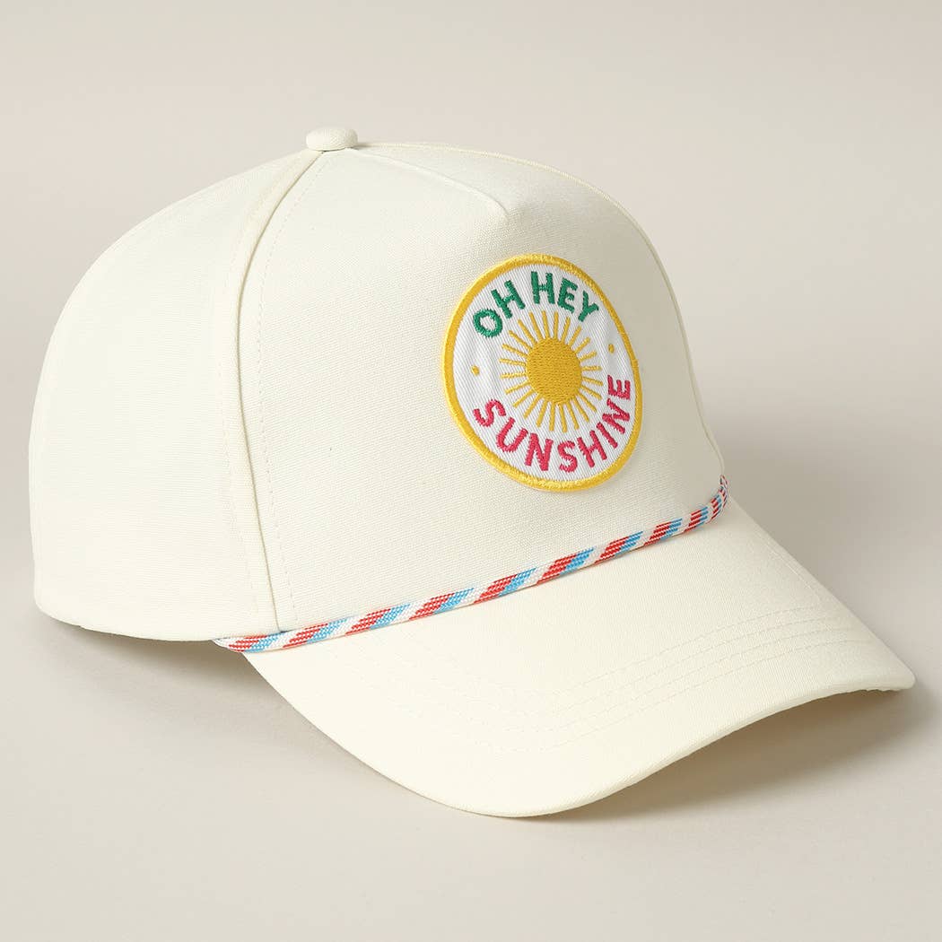 Oh Hey Sunshine Embroidery Patch Trucker Hat