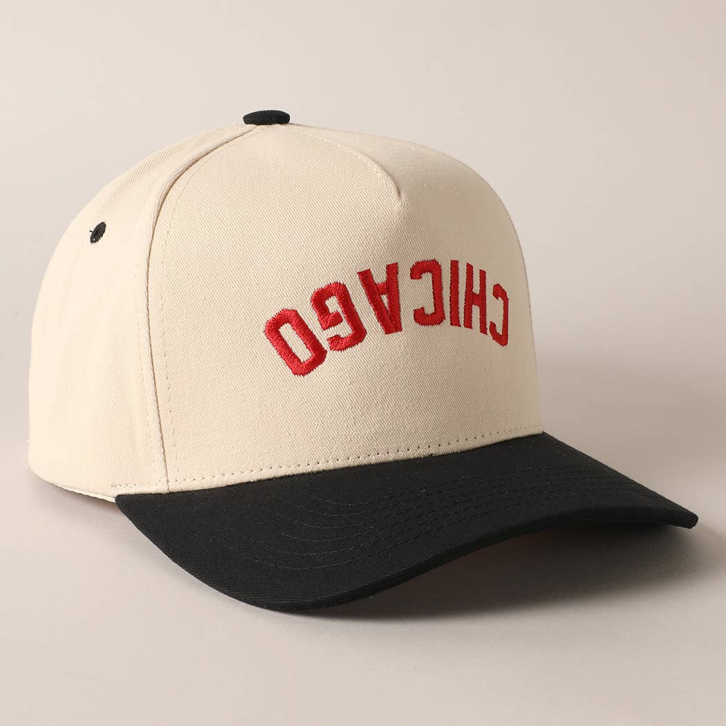 CHICAGO - Upside Down Baseball Cap (Red/Black)