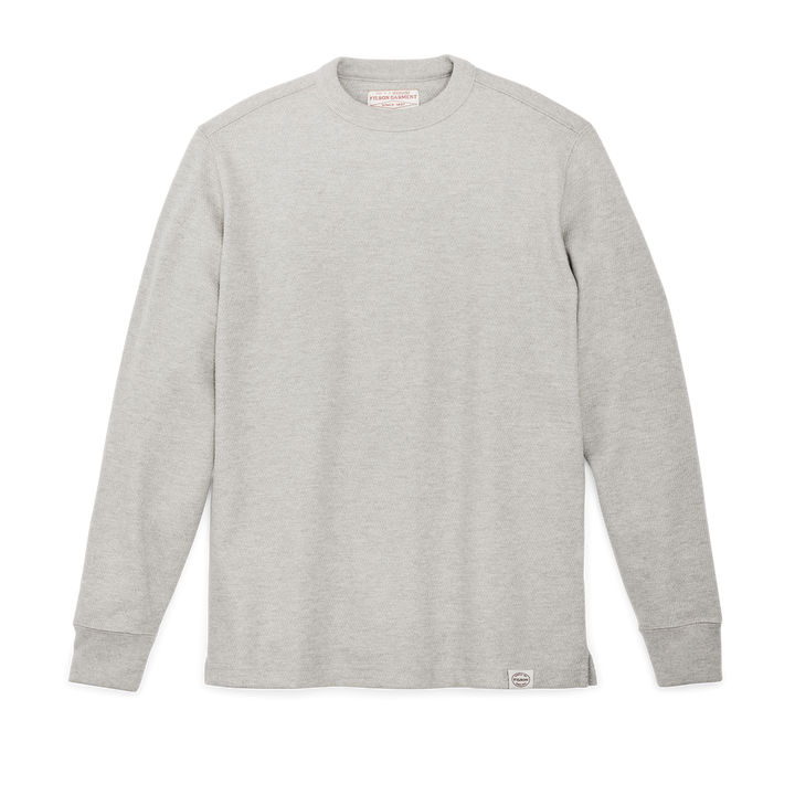 Waffle Knit Thermal Crewneck | Light Heather Gray