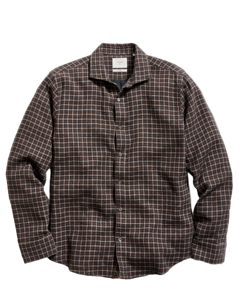 Brushed Double Window Plaid Hutcheson Sport Shirt | Asphalt Multi