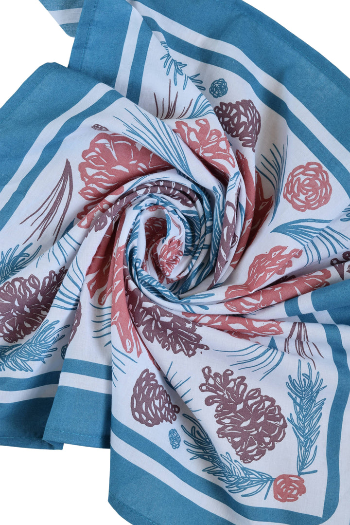 Pine Cone Bandana | Blue/Green