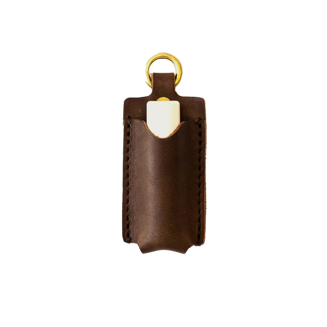 Leather Lip Balm Holder | Chocolate